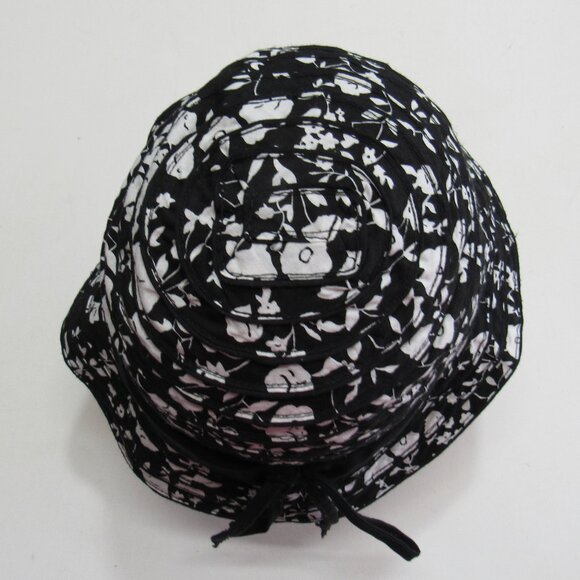 Chic. Women’s Black/White Bucket Sun Hat/Cap One Size 50 Poly/ 50 Cotton - Picture 3 of 7